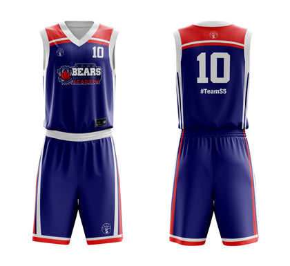 STARTING 5 Sublimated Custom Design Reversible Kit Example 5 - Basketball Uniforms - Vest & Shorts